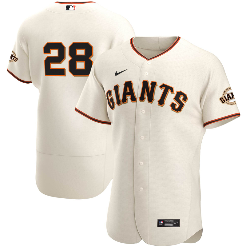 2020 MLB Men San Francisco Giants #28 Buster Posey Nike Cream Home 2020 Authentic Player Name Jersey 1